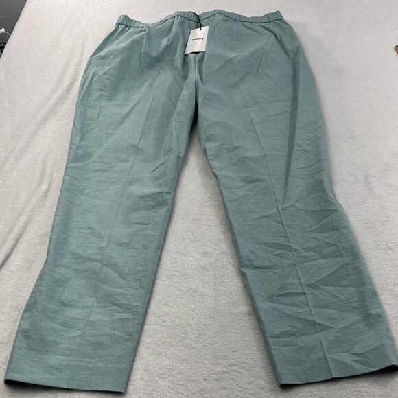 NEW Theory Linen Blend‎ Sky Blue Treeca Pull On Pants Women's 16 Eco Crunch Wash - Picture 14 of 16